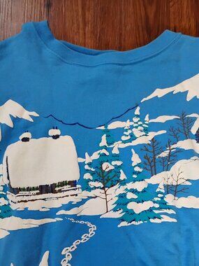 Vintage Lifestyles Winter Landscape Snow AOP Crewneck Sweatshirt